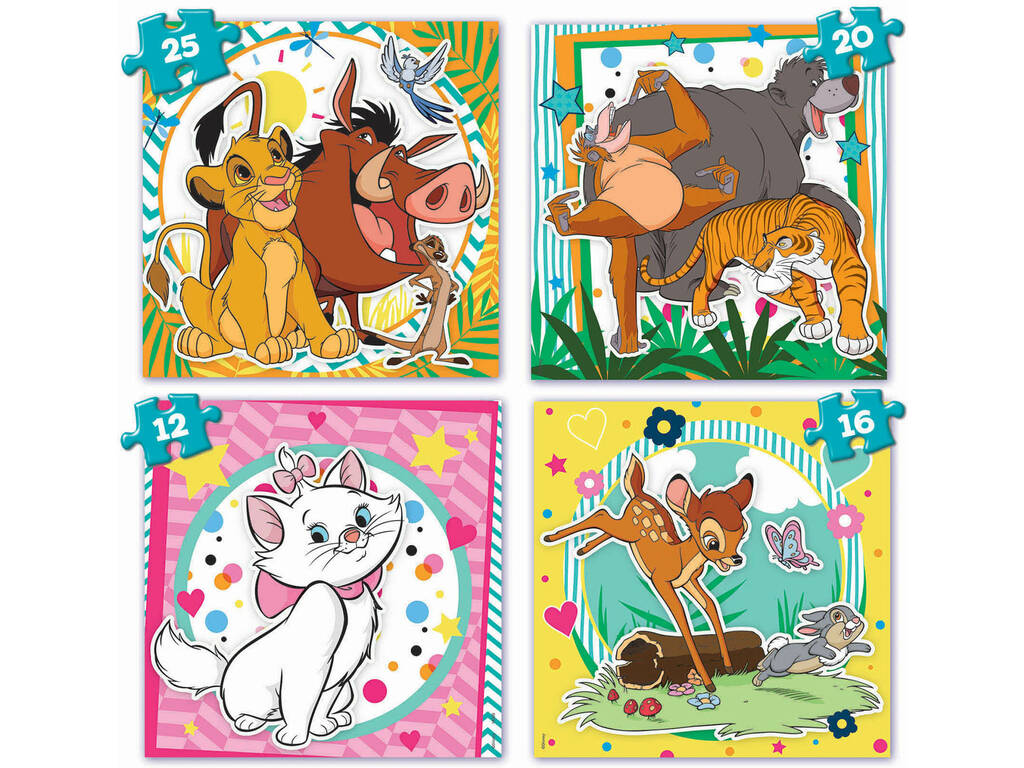 Puzzle Disney Animals Valigia progressiva 12-16-20-25 Educa 19309