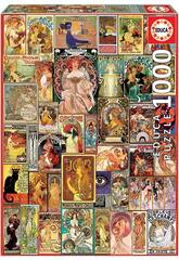Quebra-cabeça 1000 Collage Art Nouveau Educa 19258