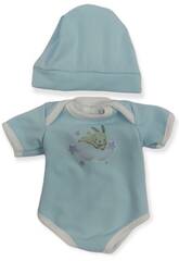 Body avec chapeau bleu clair Poupée 28-30 cm. Berjuan 3017