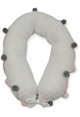 Coussin rond blanc avec Pom Pom Berjuan 2013