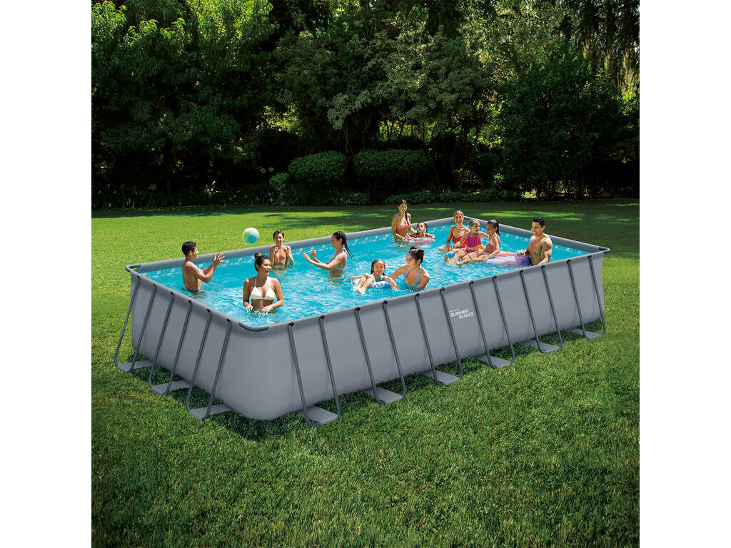 Piscina Desmontable de 732x366x132 cm. con Depuradora de Arena y Kit Limpieza Polygroup P424125210EU