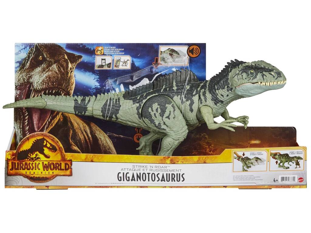 Jurassic World Dominion Strike N' Roar Dinosaur géant Mattel GYC94