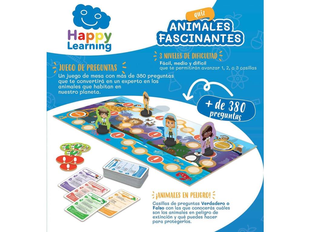 Happy Learning Quiz Animaux Fascinants Educa 19320