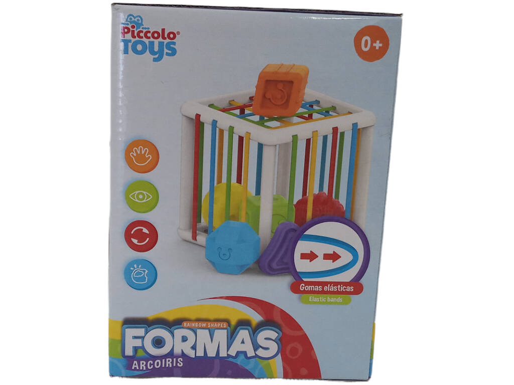 Cubo per bambini con 6 forme geometriche rettangolari