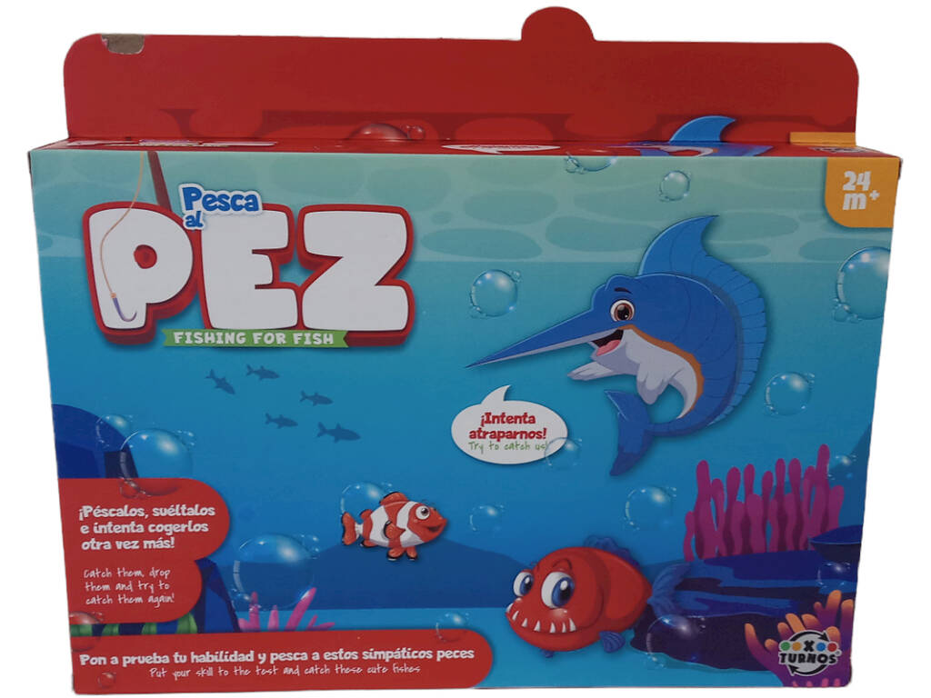 Conjunto de Pesca Cana Azul 28 cm. com 4 Peixes