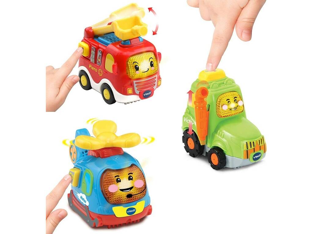Tut Tut Bólidos Set Piero Fire Truck, Victor the Tractor und Mateo the Helicopter Vtech 242122