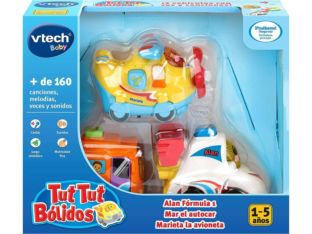 Tut Tut Bolidi Set Alan la Formula 1, Mar l'autobus e Marieta l'aereo Vtech 242177