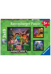 Minecraft Puzzle 3x49 Pieces Ravensburger 5621
