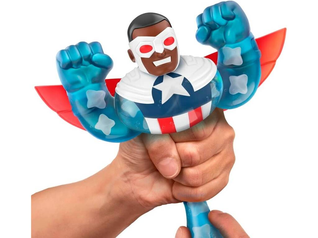 Eroi di Goo Jit Zu Marvel Figura Capitan America Sam Wilson Bandai CO41371