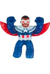 Eroi di Goo Jit Zu Marvel Figura Capitan America Sam Wilson Bandai CO41371