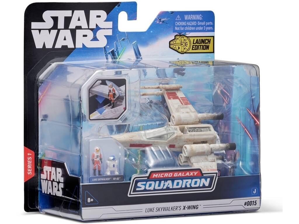 Star Wars Micro Galaxy Squadron X-Wing con Figura di Luke Skaywalker e R2-D2 Bizak 62610015