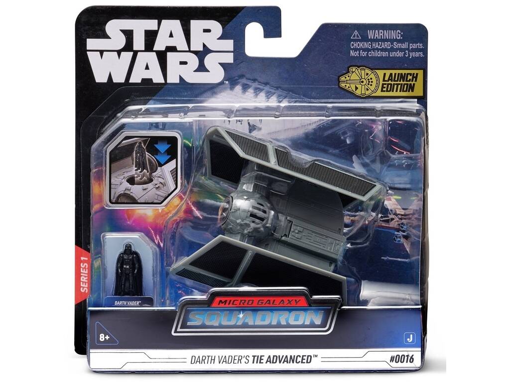 Star Wars Micro Galaxy Squadron Tie Advanced con Figura Darth Vader Jazwares 62610016