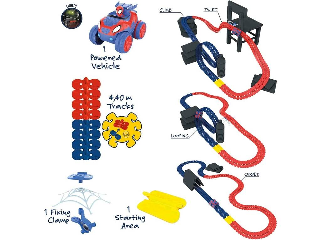 Spiderman Piste Flextreme Set Spidey And his Friends Smoby 7600180918