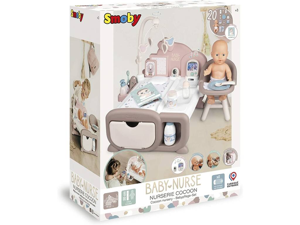 Chambre de bébé avec poupée 32 cm. Smoby 7600220375