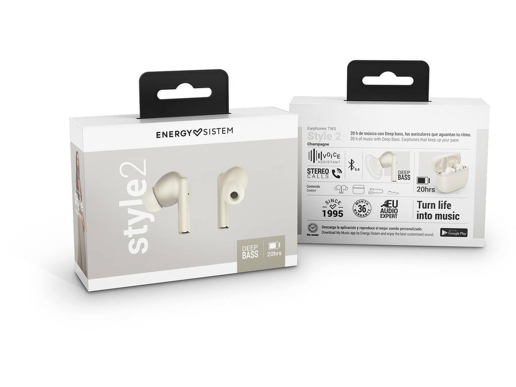 Auriculares Earphones True Wireless Style 2 Champagne Energy Sistem 45316
