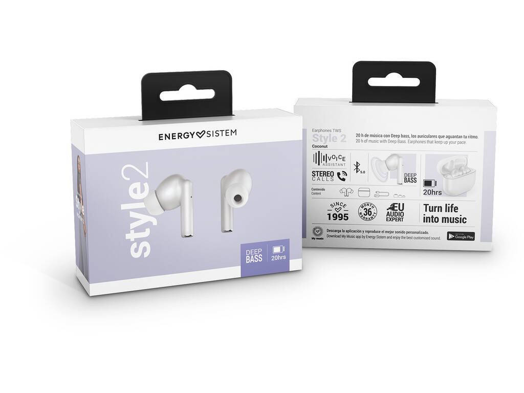 Auriculares Earphones True Wireless Style 2 Coconut Energy Sistem 45172