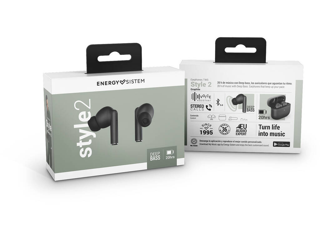 Ecouteurs Auriculaires True Wireless Style 2 Graphite Energy Sistem 45173