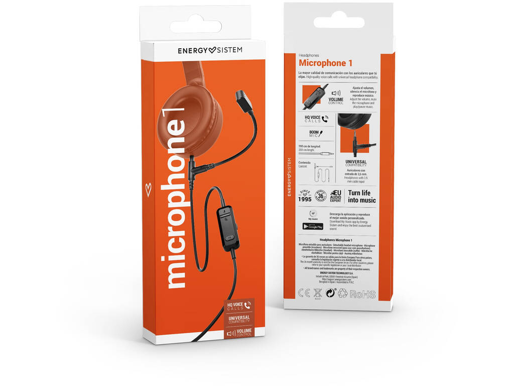 Auriculares Headphones Microphone 1 Eergy Sistem 45265