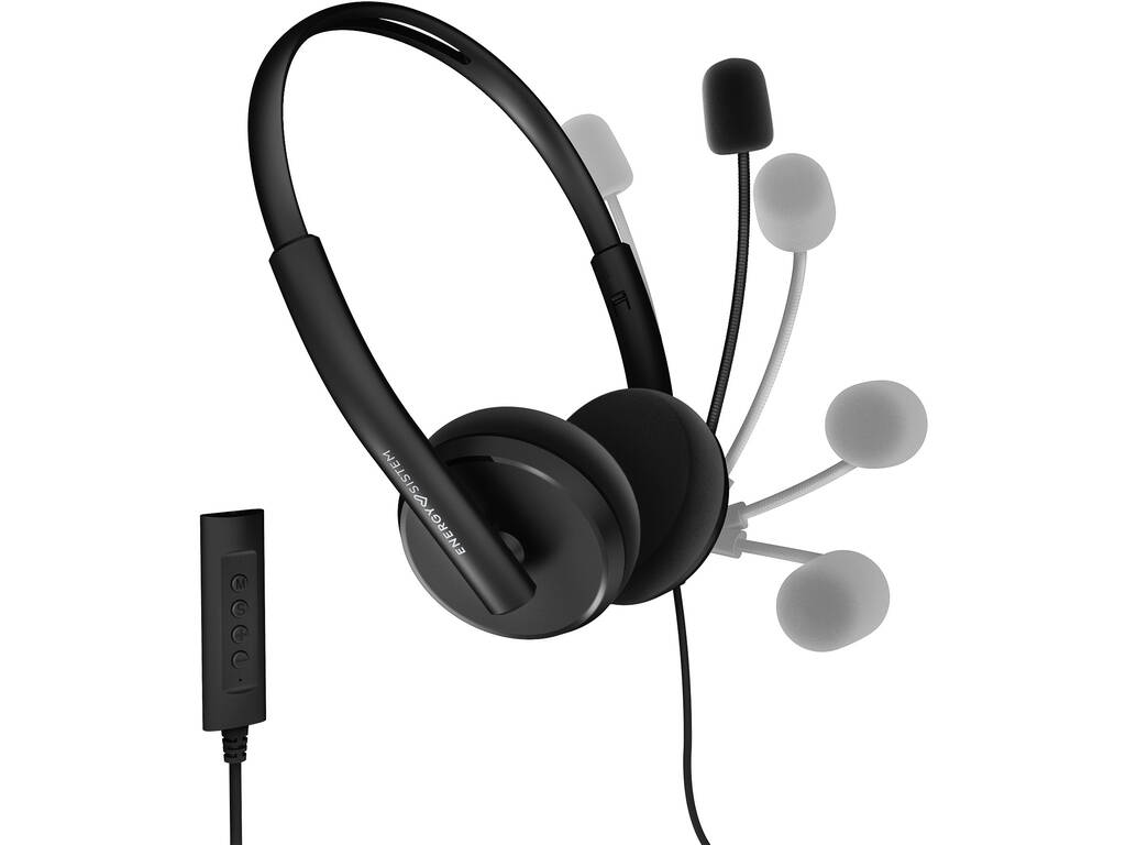 Fones de Ouvido Headset Office 2+ Black Energy Sistem 45202