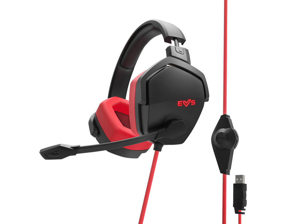 Casque de jeu Auriculares ESG 4 Surround 7.1 Red Energy Sistem 45255