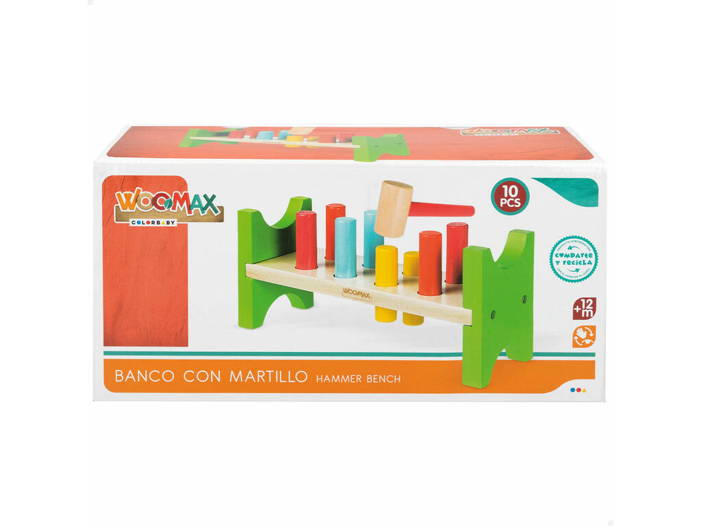 Panchina in legno con Figure 10 Pezzi Color Baby 40999