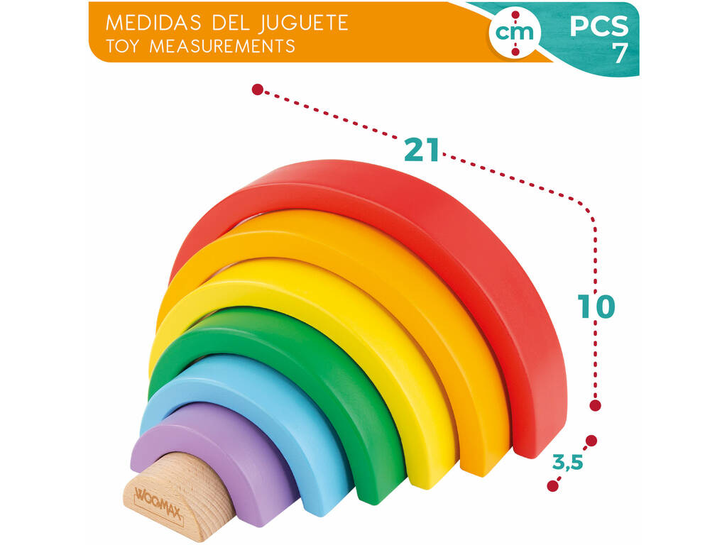 Gioco Arcobaleno Legno 7 pezzi Color Baby 49306