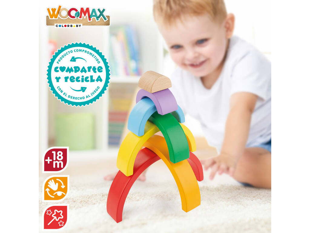 Gioco Arcobaleno Legno 7 pezzi Color Baby 49306