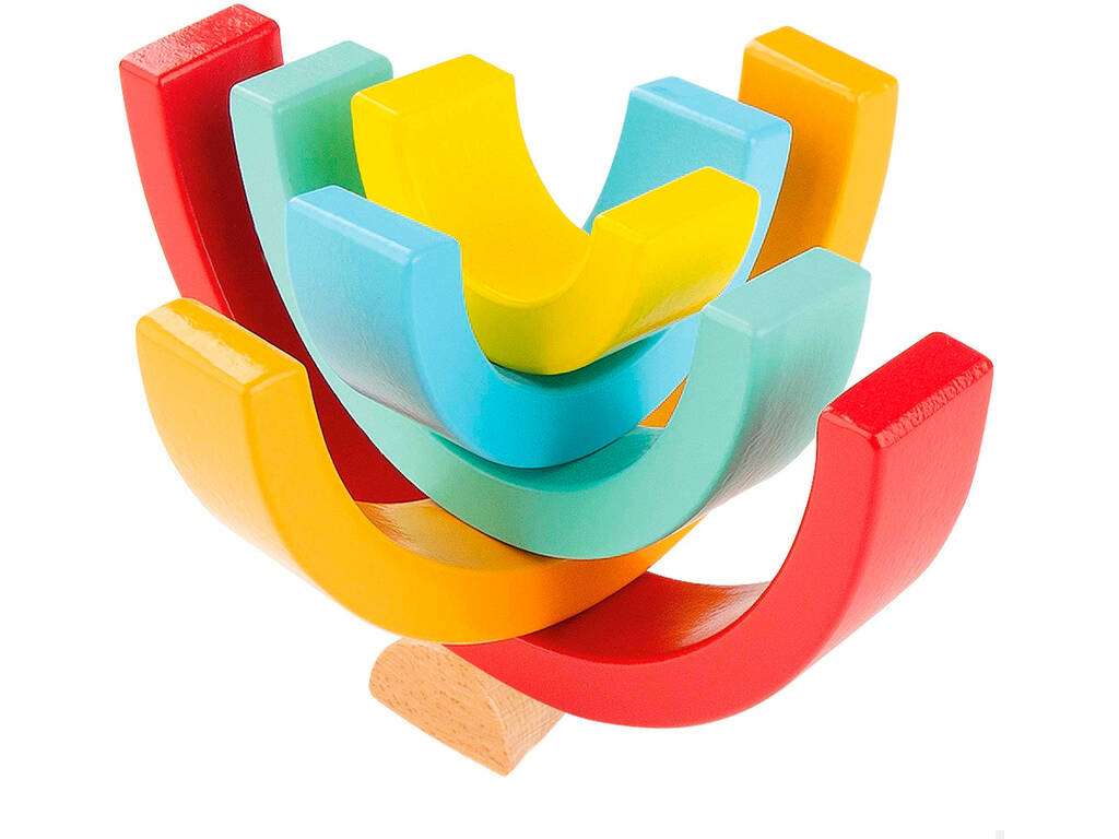 Gioco Arcobaleno in legno 6 pezzi Color Baby 49307