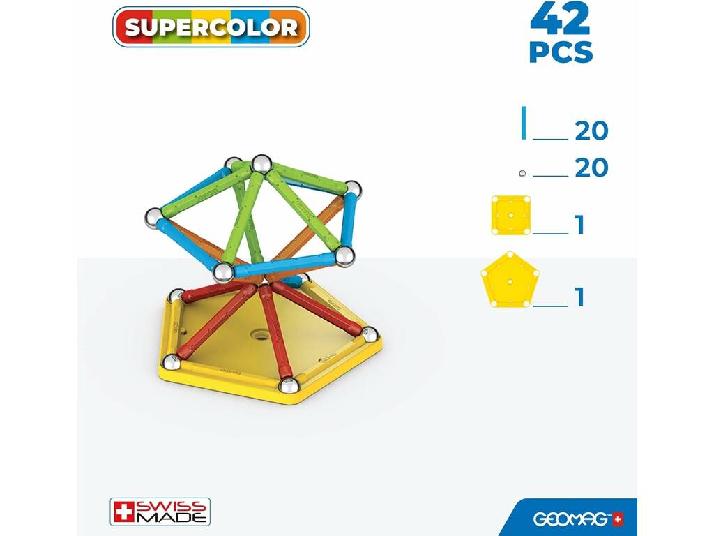 Geomag Supercolour avec 42 pièces Toy Partner 383