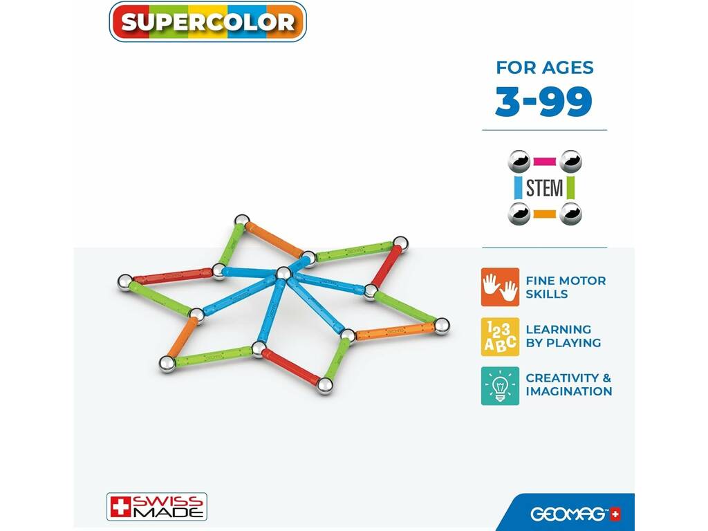 Geomag Supercolour avec 42 pièces Toy Partner 383