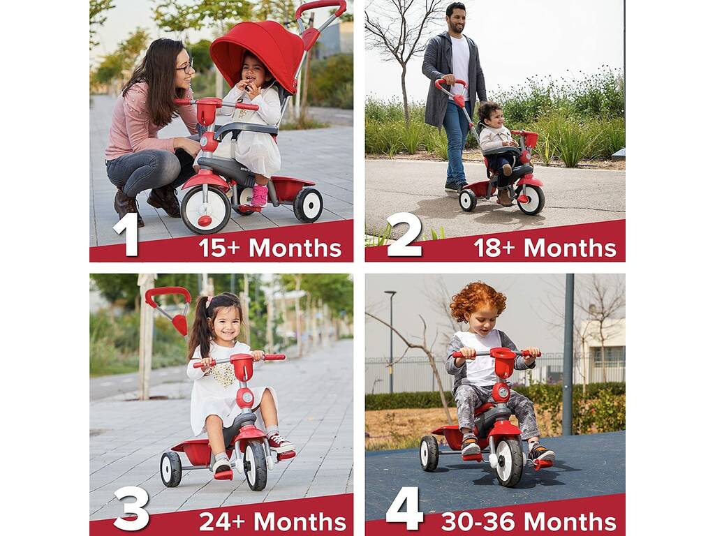 Triciclo Breeze Plus 4 in 1 Rosso SmarTrike 6653500