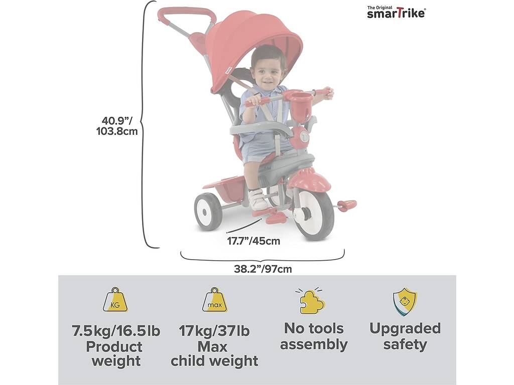 Triciclo Breeze Plus 4 in 1 Rosso SmarTrike 6653500