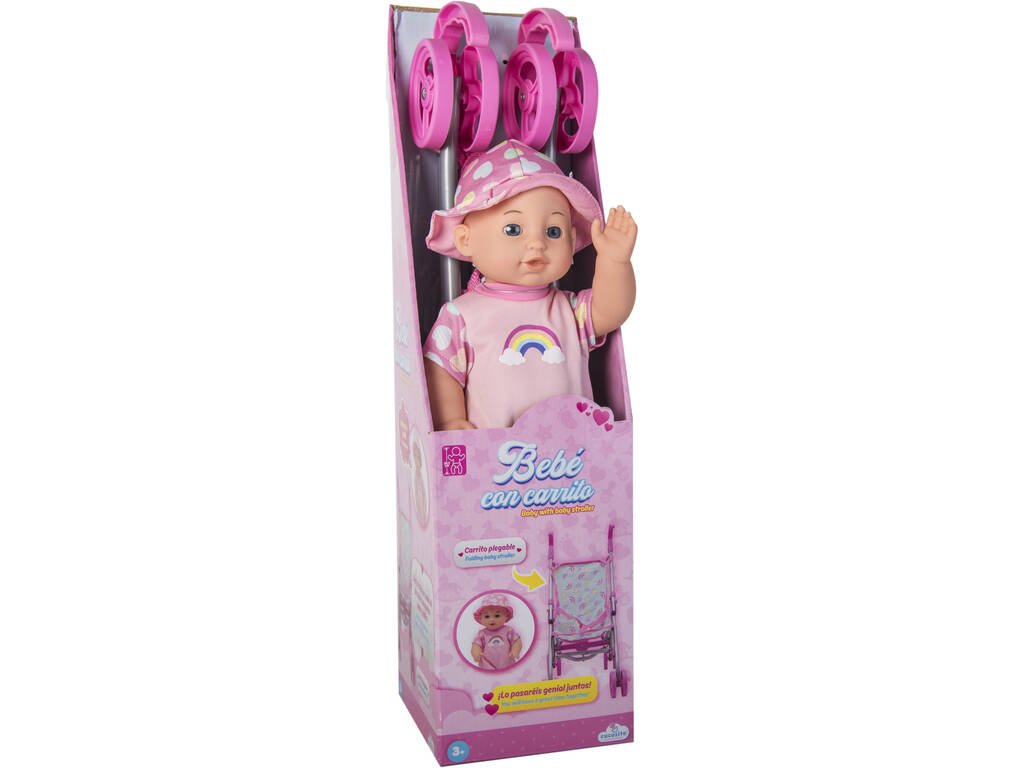 Poupée 30,5 cm. avec poussette