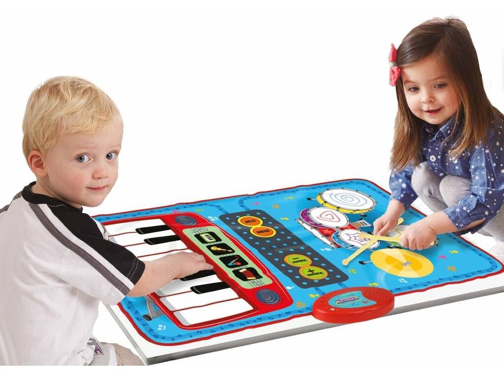 Tapis musical 2 en 1 Piano et tambours 70x45 cm.