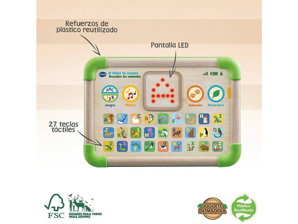 Tablet Eco en Bois Découvrez les Animaux Vtech 613522