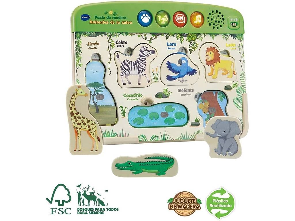 Puzzle Eco in Legno Animali della Giungla Vtech 613647