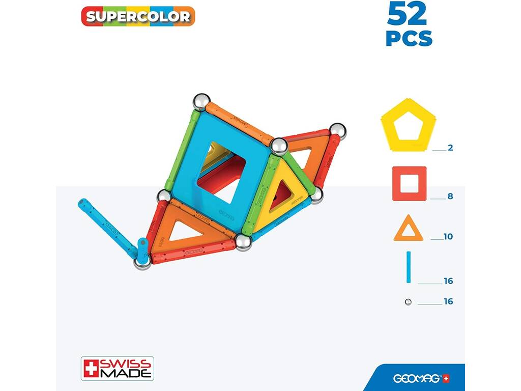 Geomag Green Super Color 52 Pezzi Toy Partner 378