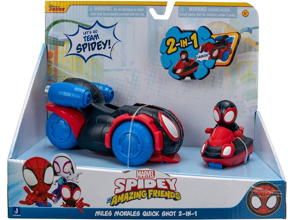 Spidey And His Friends Véhicule Miles Morales Quick Shot 2 In 1 Jazwares SNF0123