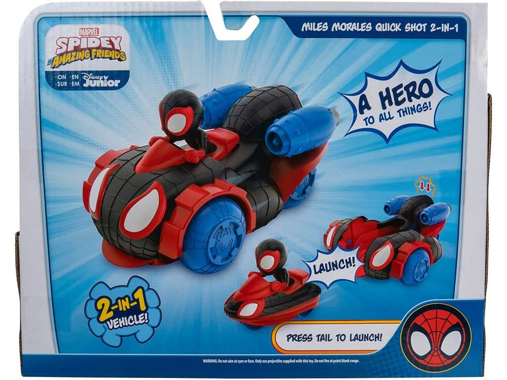 Spidey And His Friends Véhicule Miles Morales Quick Shot 2 In 1 Jazwares SNF0123