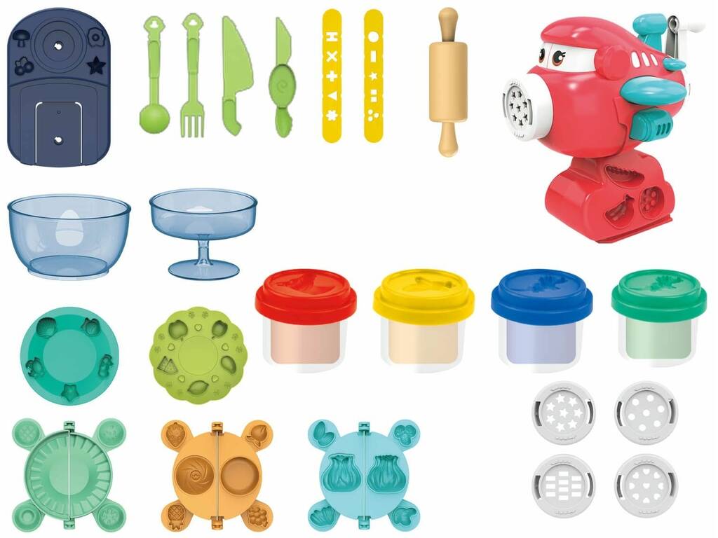 Set d'extrudeuse pour avion en pâte à modeler avec 4 pots et accessoires