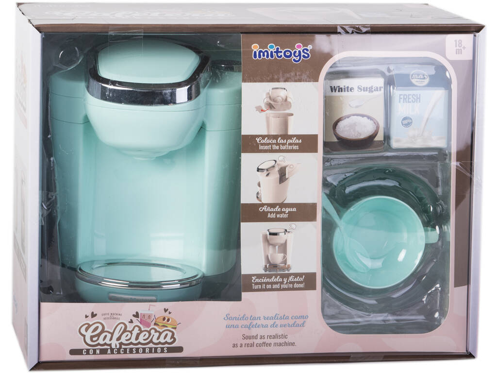 Cafetière à capsules bleue avec lumières et sons