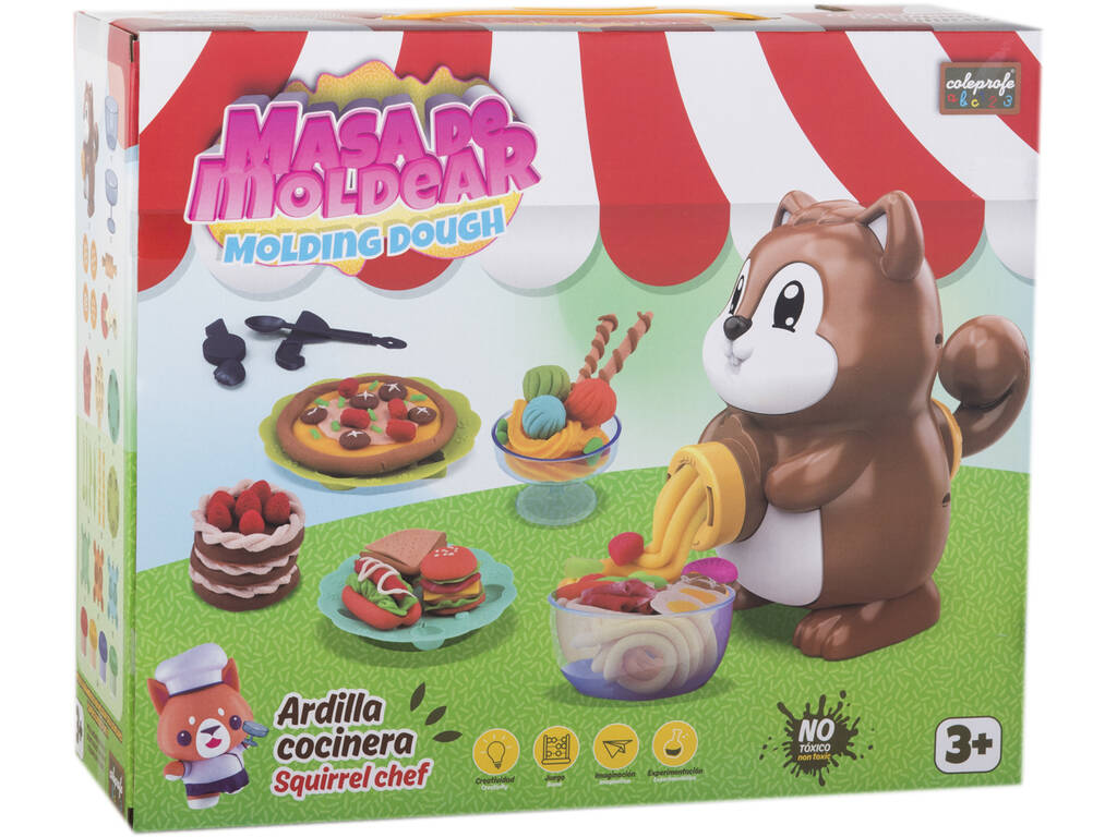 Ensemble de pâte à modeler Kitchen Squirrel avec 4 pots et accessoires