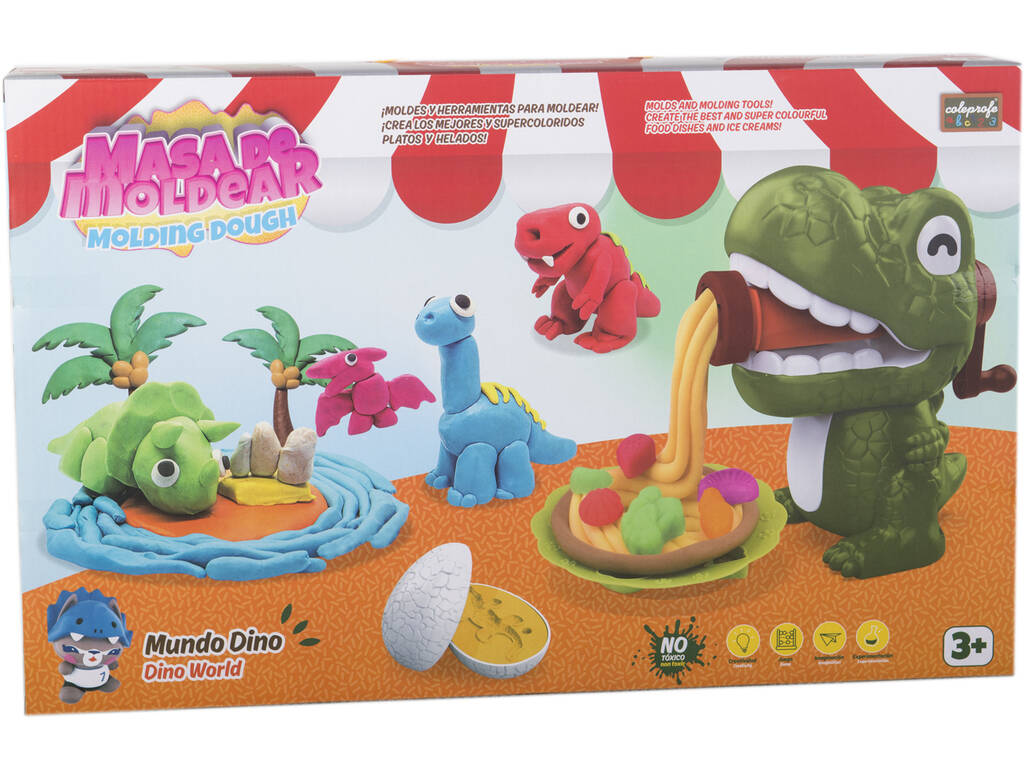 Ensemble de pâte à modeler Dino World avec 4 pots et accessoires