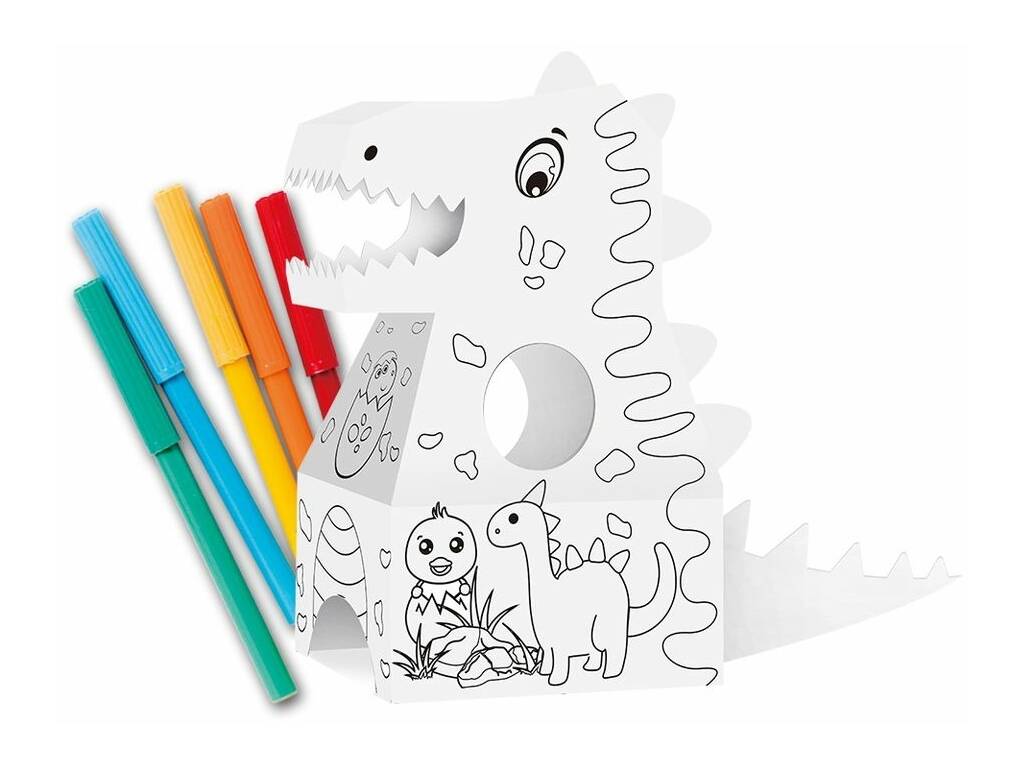 Kit peint ton dinosaure 3D avec 6 feutres