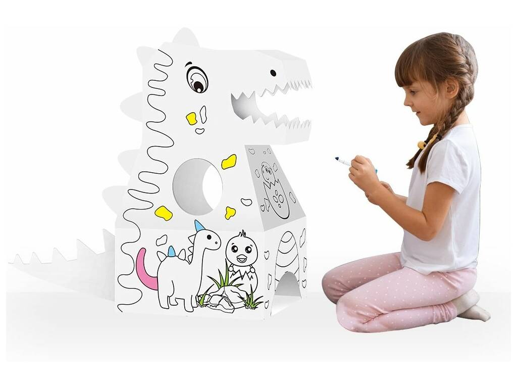 Kit peint ton dinosaure 3D avec 6 feutres