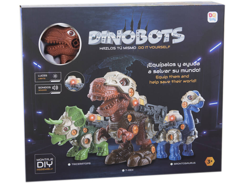 Dinobots Crea il tuo dinosauro tirannosauro con luci e suoni