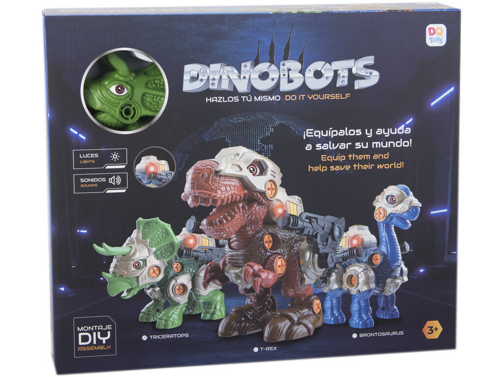 Dinobots Crea il tuo dinosauro Triceratopo con luci e suoni