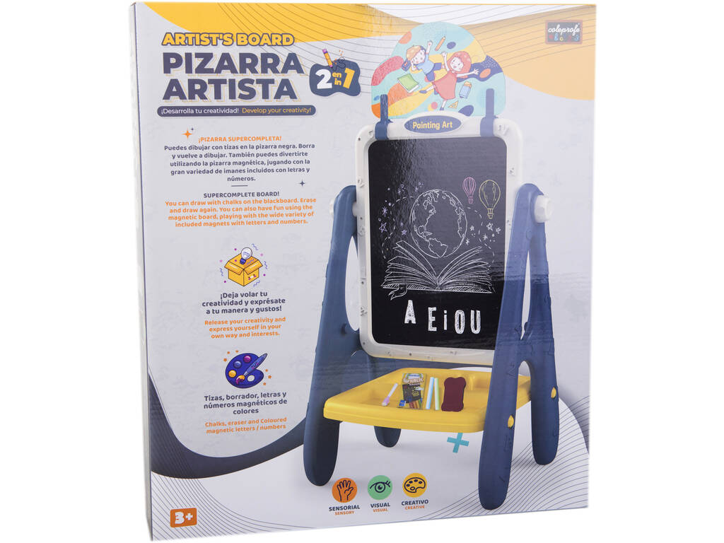 Lavagna Spaziale 2 in 1 con Gesso, Numeri e Lettere