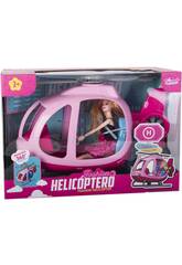 Hélicoptère avec Hélices qui tournent et Poupée Fashion 29 cm