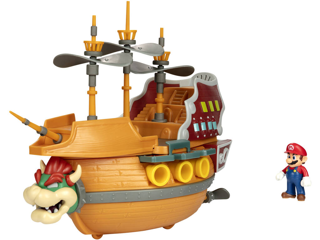 Super Mario Playset Bowser Deluxe Airship Jakks 404294
